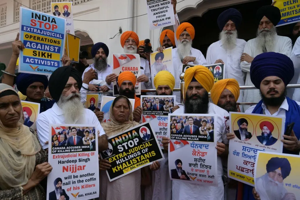 Sikh community protesting against the human rights violations by the Indian Government