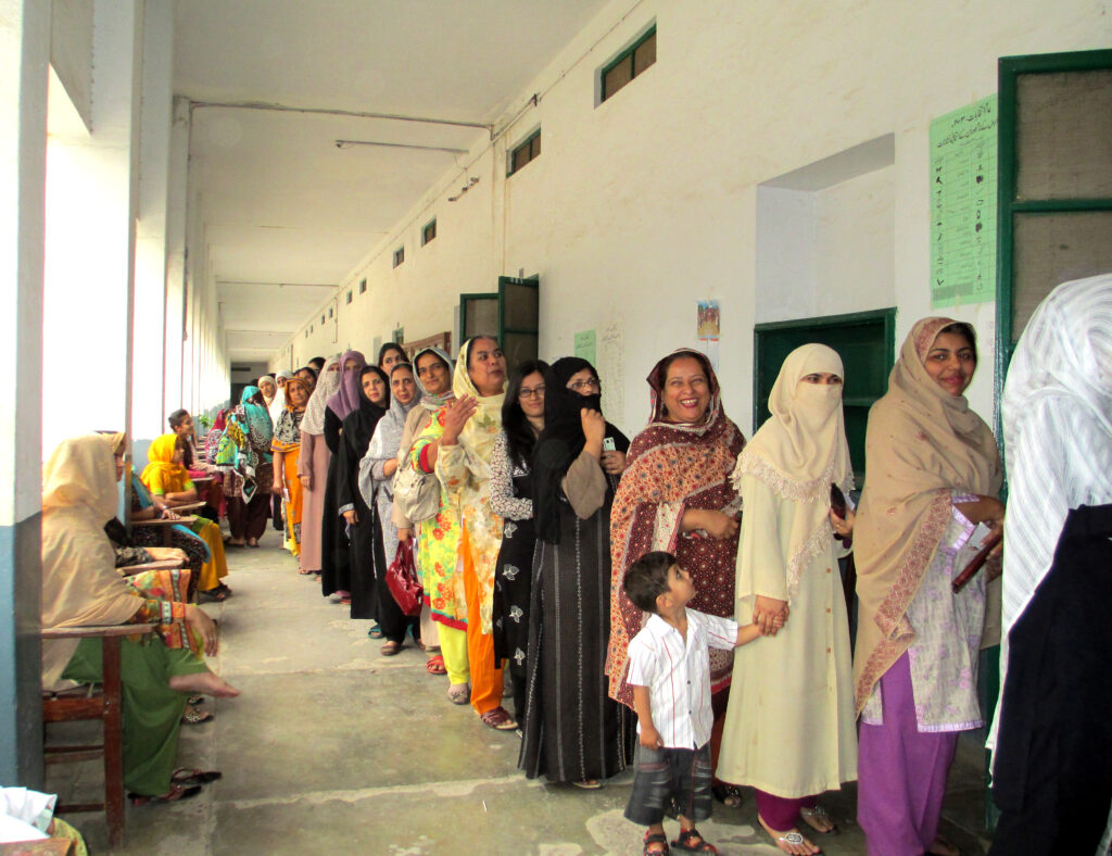 Women_in_Pakistan_wait_to_vote|Pakistan’s Elections|Pakistan’s Elections