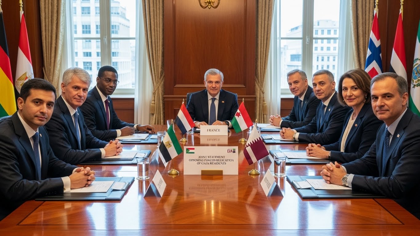 Eight Foreign Ministers Issue Joint Statement Opposing Forced Relocation of Gaza Residents