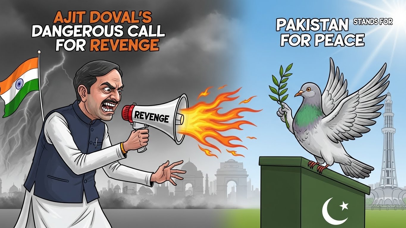 Ajit Doval’s Dangerous Call for Revenge: Fueling Hate While Pakistan Stands for Peace