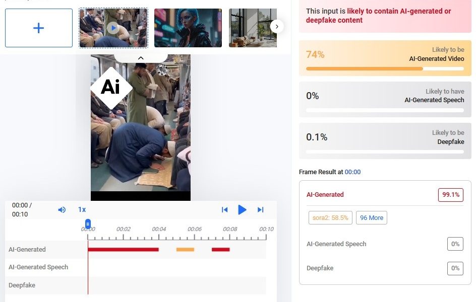 Viral Video of Muslim Worshippers on Japanese Train Confirmed as AI-Generated Deepfake