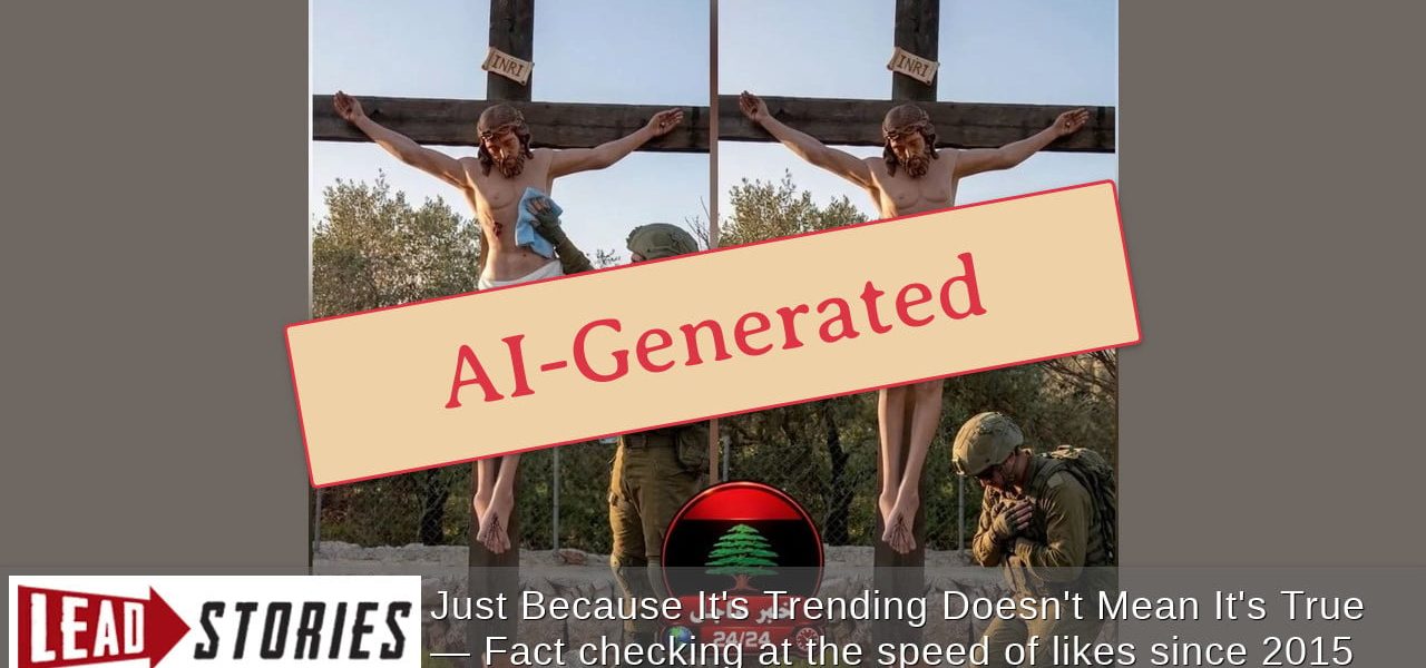 Fact Check: Viral Images of IDF Soldier Repairing Crucifixion Statue Are AI-Generated Fakes