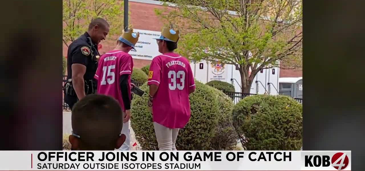 Albuquerque Police Officer Fosters Community Bonds Joining Kids’ Game of Catch