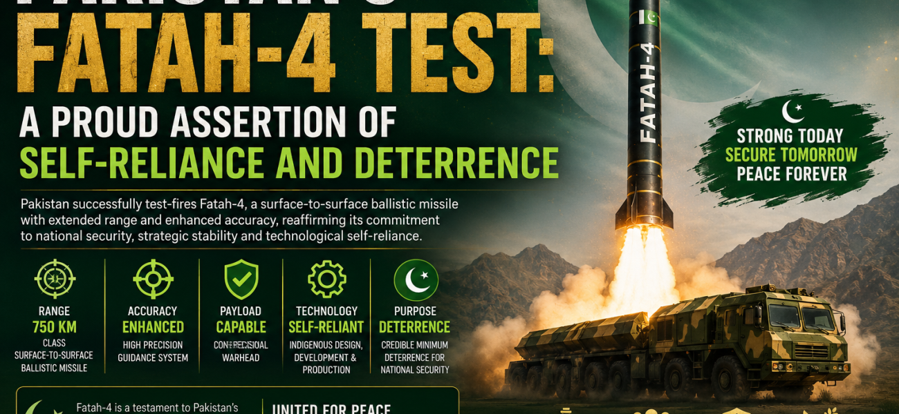 Pakistan’s Fatah-4 Test: A Proud Assertion of Self-Reliance and Deterrence