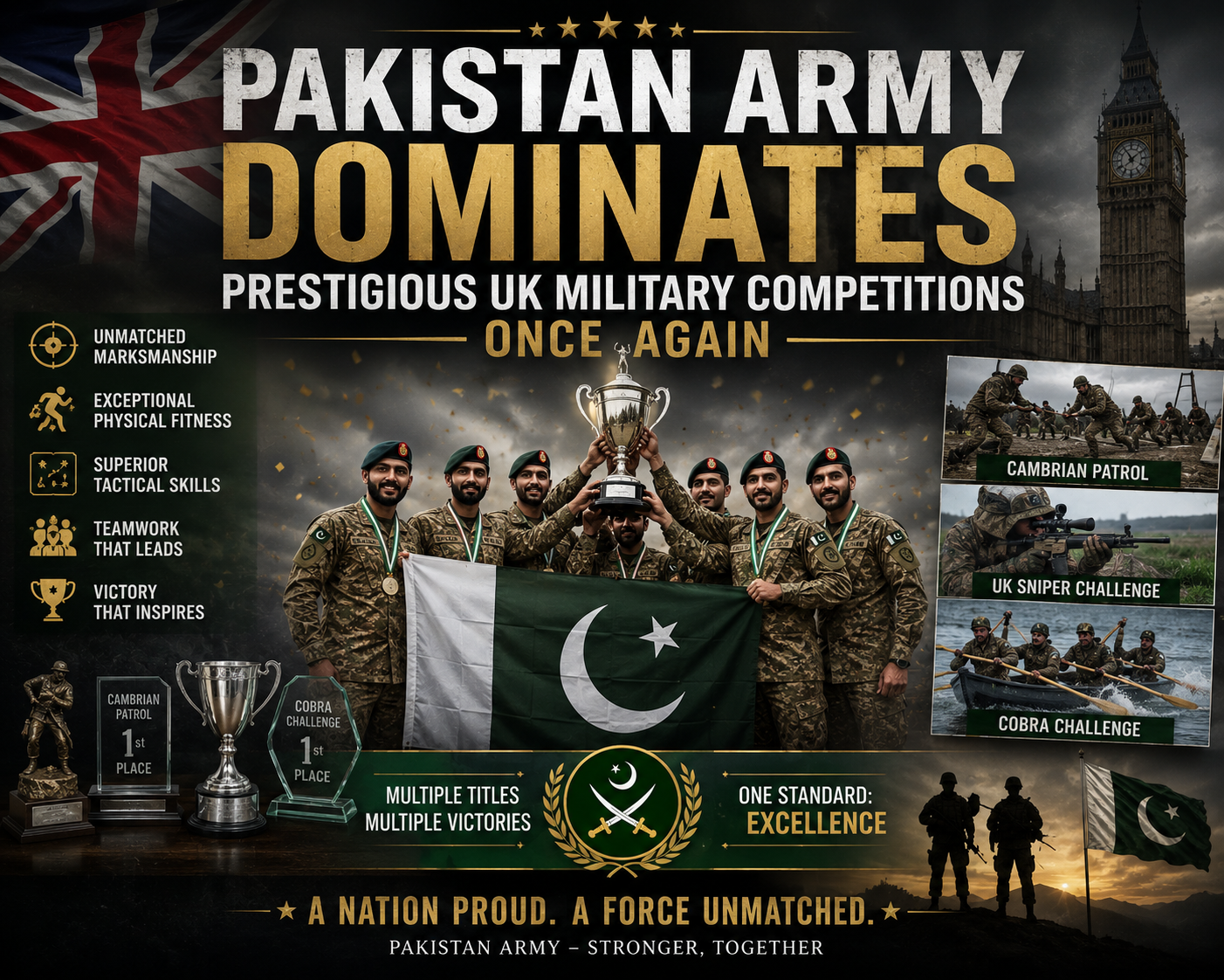 Pakistan Army Dominates Prestigious UK Military Competitions Once Again