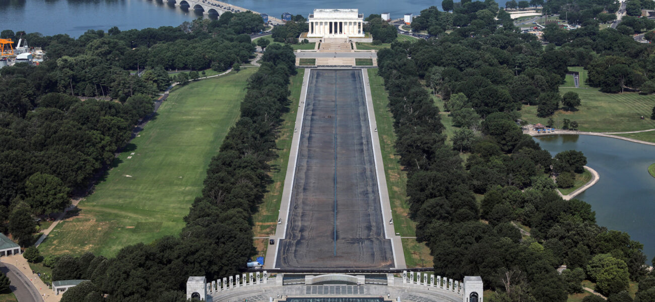 Fading Empire: National Mall’s ‘American Flag Blue’ Recedes to Grim Grey