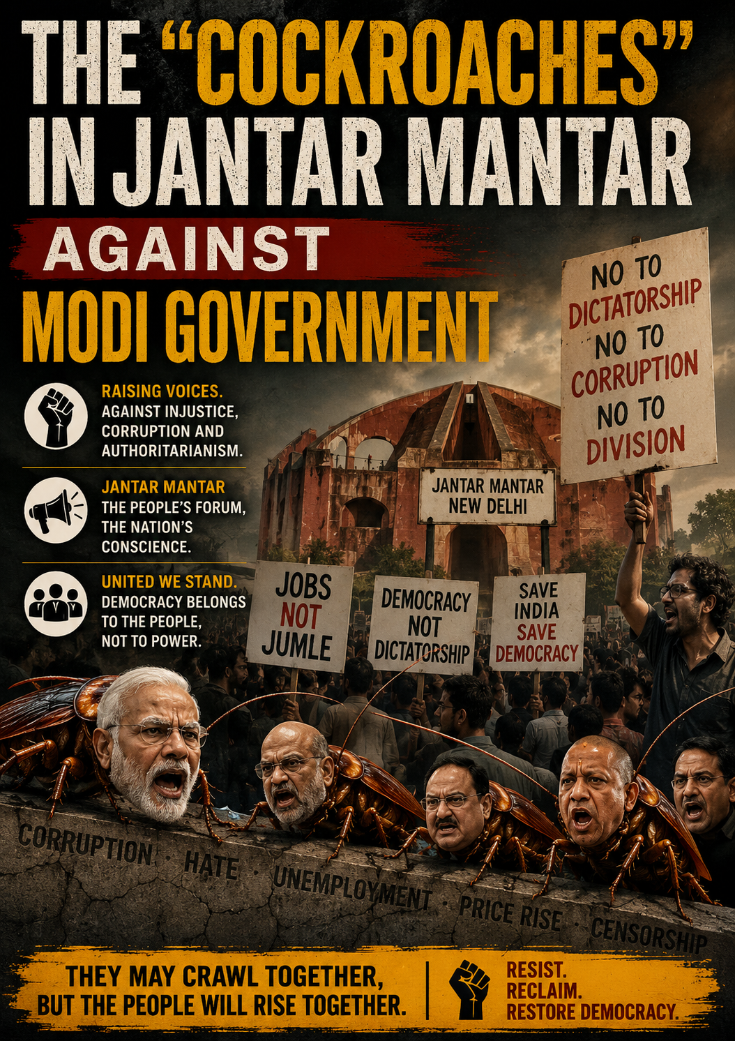 The “Cockroaches” in Jantar Mantar against Modi Government