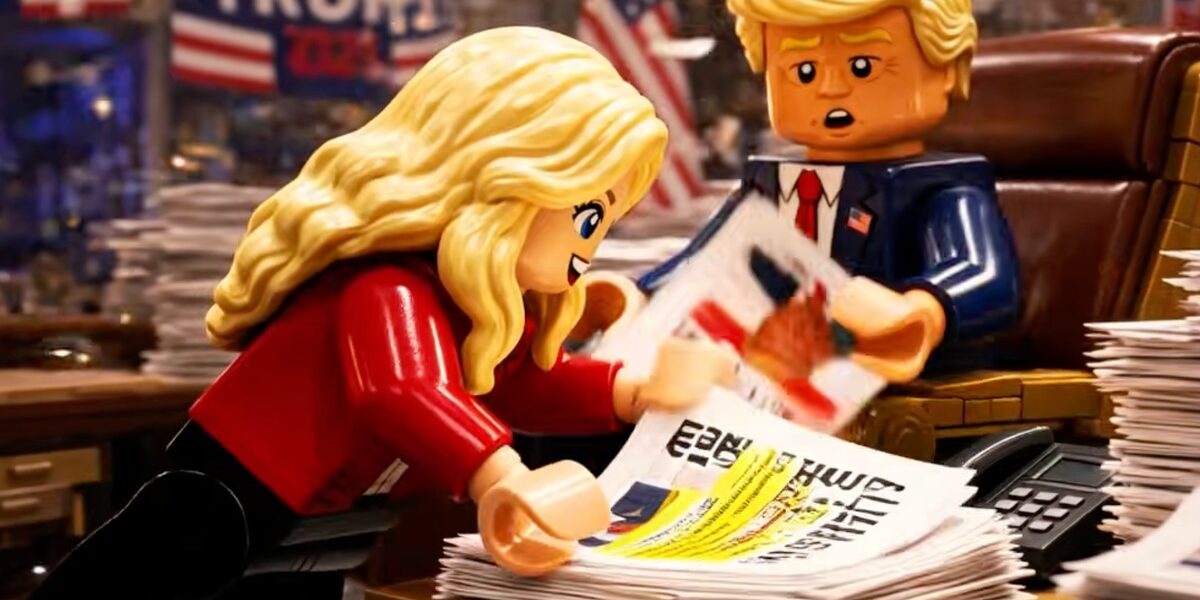 Former President Trump and Aide Natalie Harp Featured in AI-Generated LEGO Parody Video