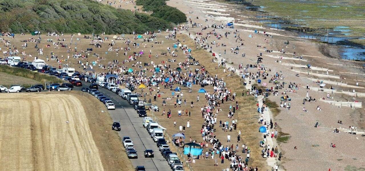 Thousands Gather in Southeast England for Rare Solar Eclipse Thousands Gather in Southeast England for Rare Solar Eclipse