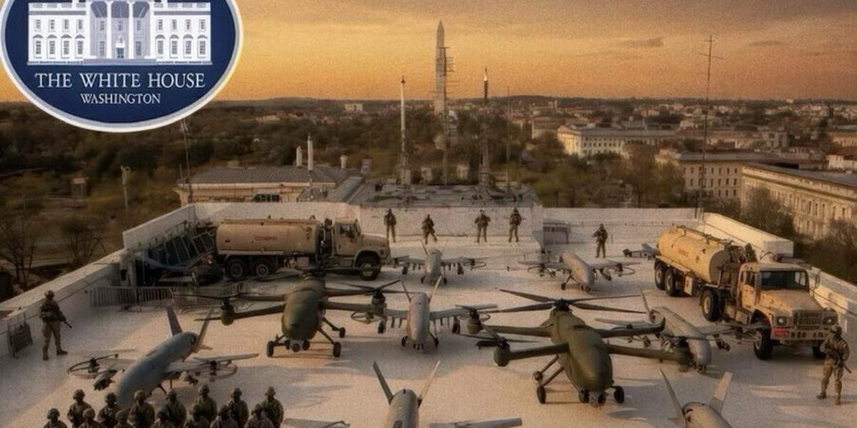 Trump Unveils AI-Generated White House Drone Port on Truth Social Trump Unveils AI-Generated White House Drone Port on Truth Social