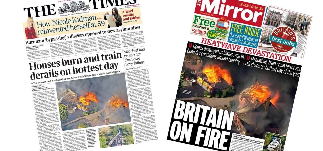 UK Heatwave: Fires and Train Derailment Mark Hottest Day