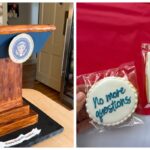 Katie Miller Hosts Party for Karoline Leavitt Featuring White House Lectern Cake Katie Miller Hosts Party for Karoline Leavitt Featuring White House Lectern Cake