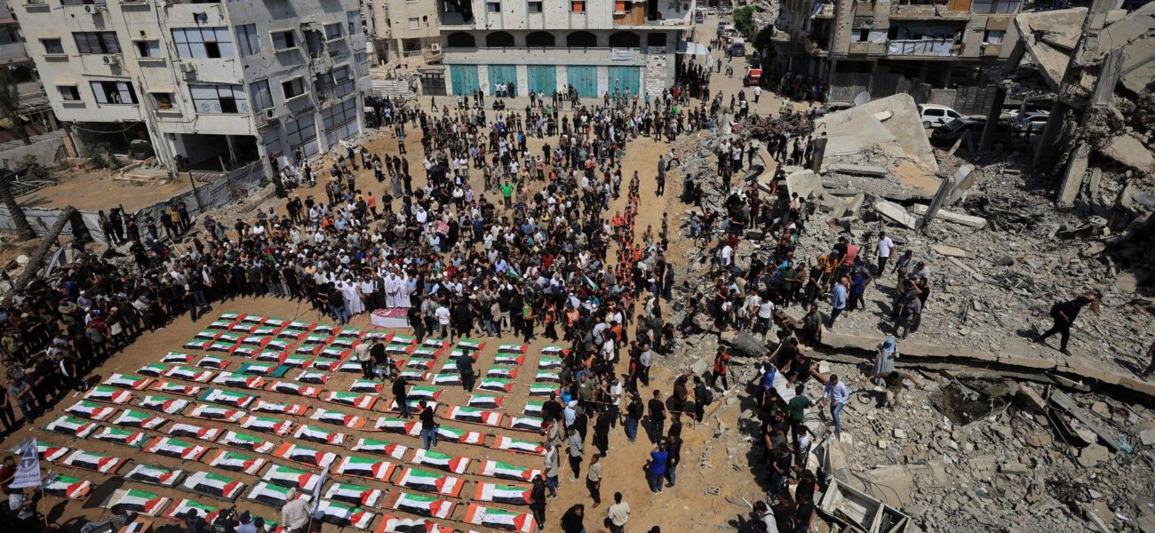 Gaza City Holds Funeral for 112 Victims Buried Under Rubble for Nearly Three Years Gaza City Holds Funeral for 112 Victims Buried Under Rubble for Nearly Three Years