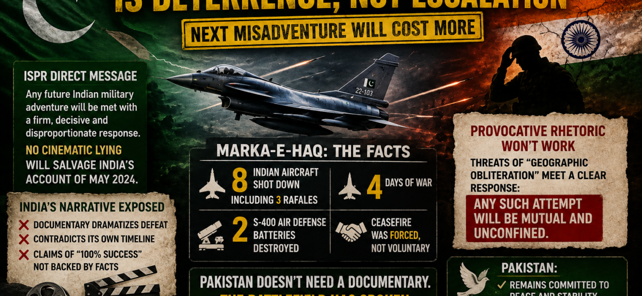 Pakistan Warns India Against Future Military Miscalculation, Calls Message Deterrence