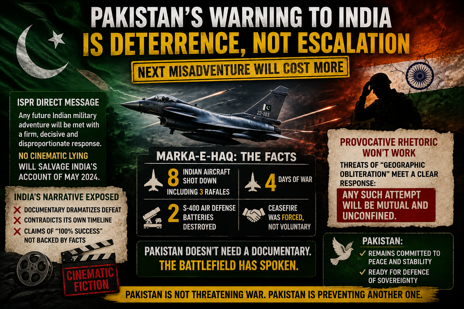 Pakistan Warns India Against Future Military Miscalculation, Calls Message Deterrence