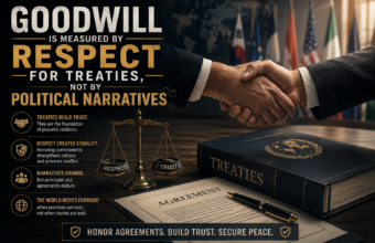 Goodwill Is Measured by Respect for Treaties, Not by Political Narratives Goodwill Is Measured by Respect for Treaties, Not by Political Narratives