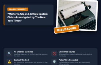 POLICY WIRE FACT CHECK: Midterm Ads and Jeffrey Epstein Claims Investigated by The New York Times