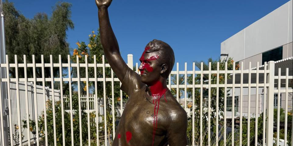 Charlie Kirk Statue Vandalized Outside Turning Point USA HQ After Unveiling