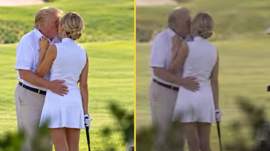 POLICY WIRE FACT CHECK: Is image of Trump kissing Natalie Harp on golf course real?