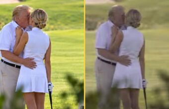POLICY WIRE FACT CHECK: Is image of Trump kissing Natalie Harp on golf course real?